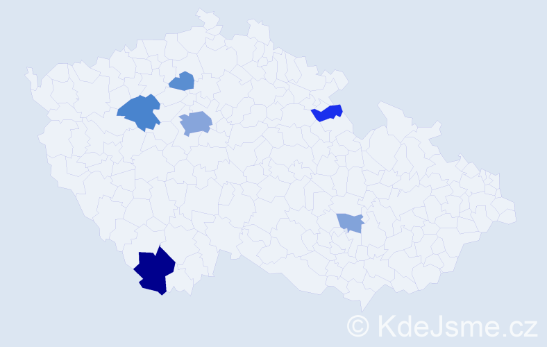 Příjmení: 'Kollinger', počet výskytů 19 v celé ČR
