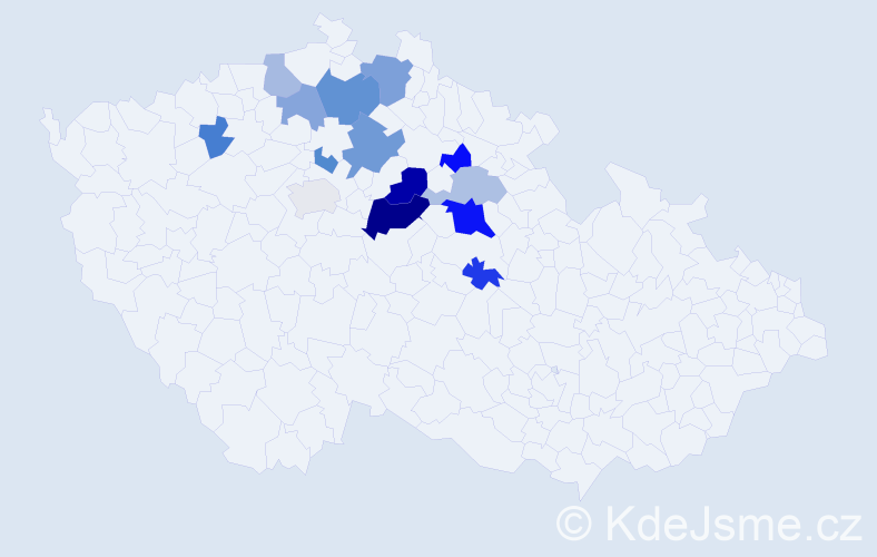 Příjmení: 'Molič', počet výskytů 26 v celé ČR