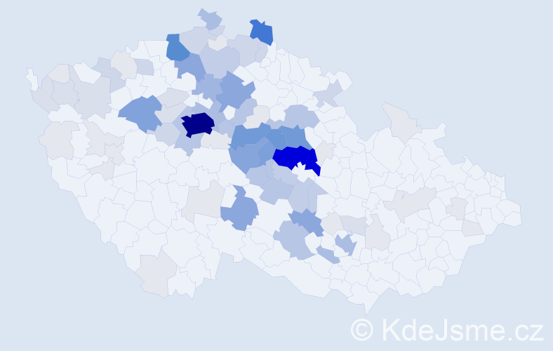 Příjmení: 'Kutílek', počet výskytů 370 v celé ČR