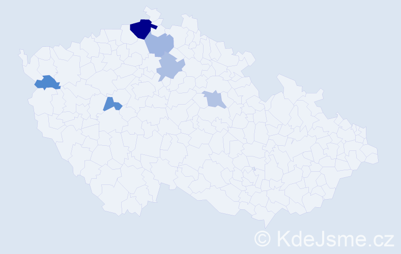 Příjmení: 'Umbraunová', počet výskytů 11 v celé ČR