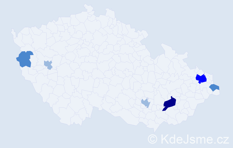Příjmení: 'Timanová', počet výskytů 13 v celé ČR