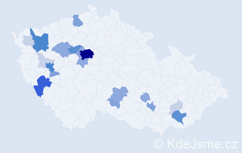 Příjmení: 'Kubernátová', počet výskytů 64 v celé ČR