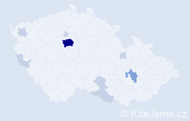 Příjmení: 'Kovačevič', počet výskytů 21 v celé ČR