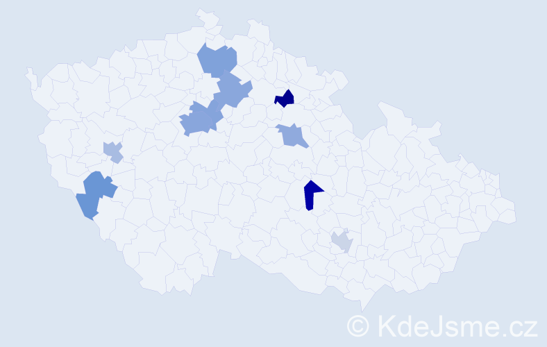 Příjmení: 'Denysenko', počet výskytů 17 v celé ČR