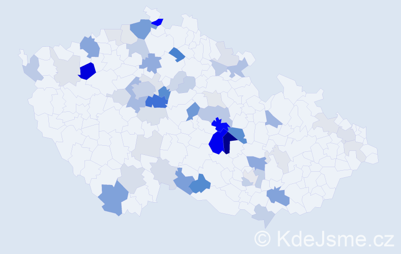 Příjmení: 'Bezchleba', počet výskytů 161 v celé ČR