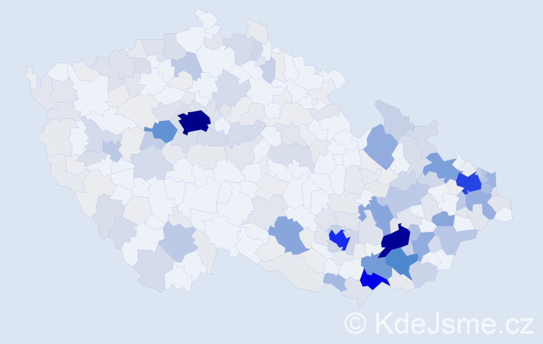 Příjmení: 'Foltýn', počet výskytů 1200 v celé ČR