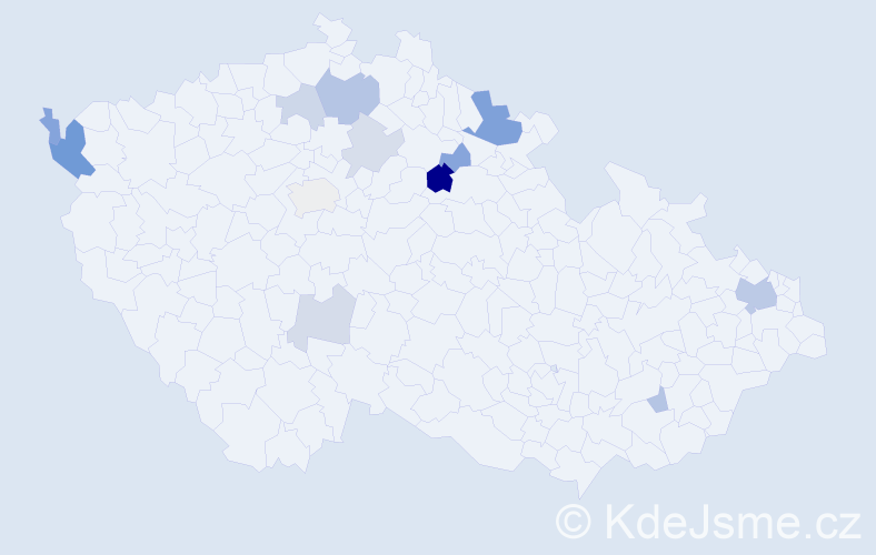 Příjmení: 'Jablonovský', počet výskytů 26 v celé ČR