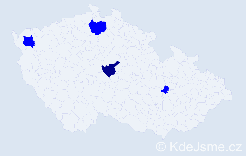 Příjmení: 'Damdinjamts', počet výskytů 5 v celé ČR