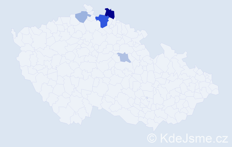 Příjmení: 'Dočiar', počet výskytů 9 v celé ČR