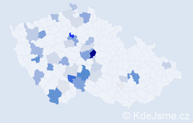 Příjmení: 'Bruner', počet výskytů 90 v celé ČR