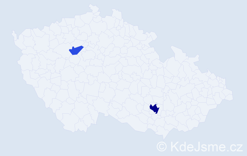 Příjmení: 'Rodin', počet výskytů 5 v celé ČR