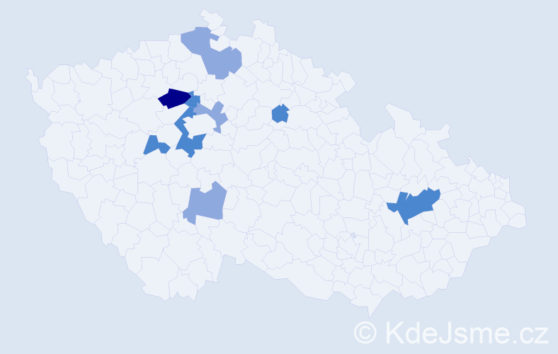 Příjmení: 'Patócs', počet výskytů 19 v celé ČR