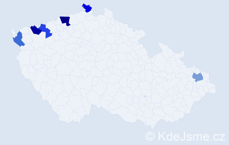 Příjmení: 'Rajnerová', počet výskytů 9 v celé ČR