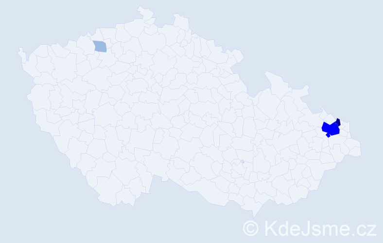 Příjmení: 'Zubel', počet výskytů 8 v celé ČR