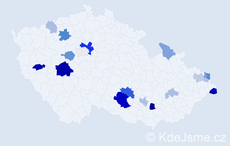 Příjmení: 'Bílik', počet výskytů 43 v celé ČR