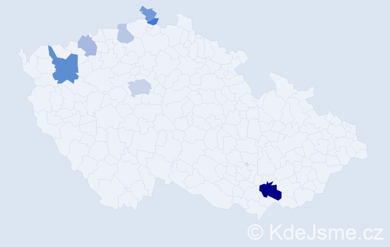 Příjmení: 'Gaspar', počet výskytů 17 v celé ČR
