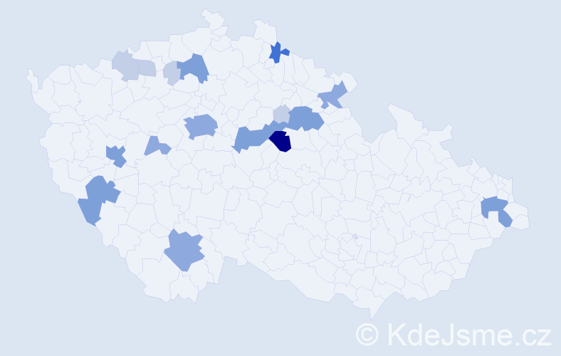 Příjmení: 'Kuch', počet výskytů 47 v celé ČR