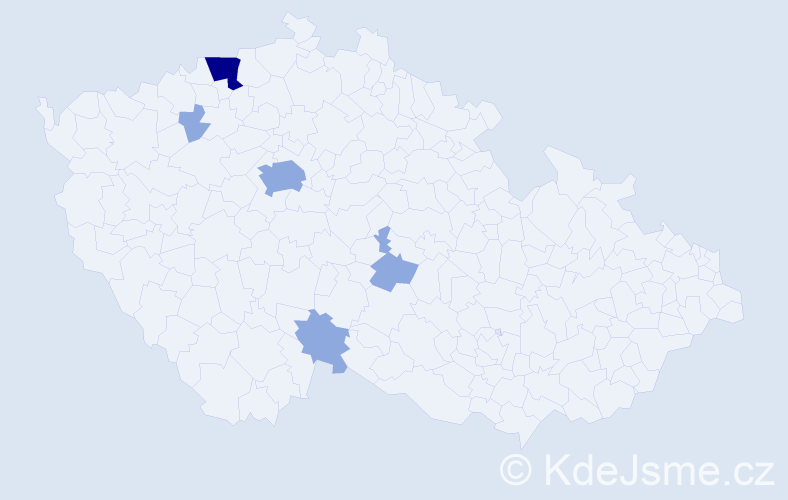 Příjmení: 'Volma', počet výskytů 9 v celé ČR