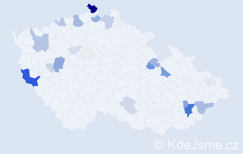 Příjmení: 'Kögler', počet výskytů 47 v celé ČR