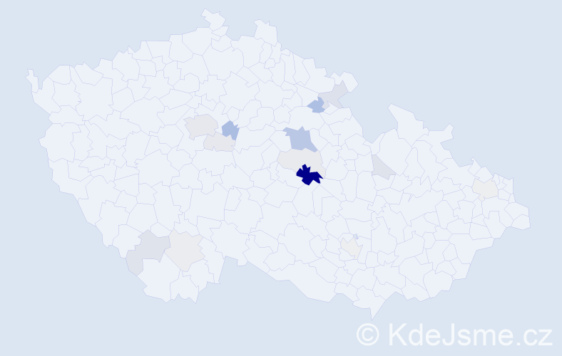 Příjmení: 'Klinecký', počet výskytů 49 v celé ČR