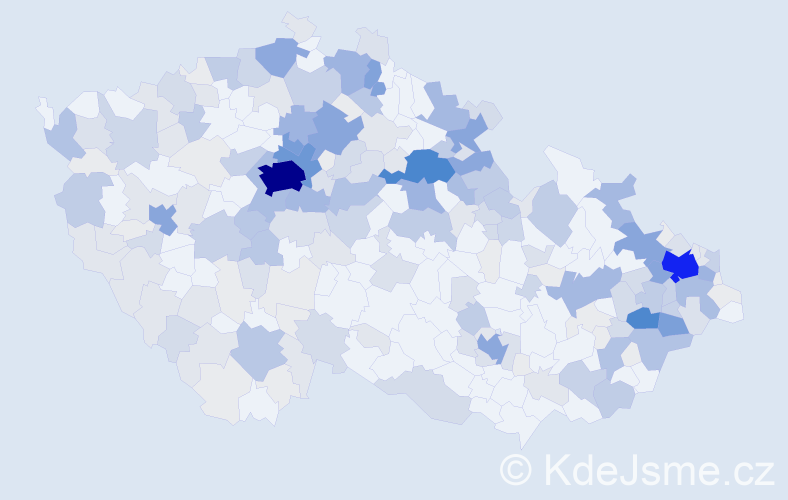 Příjmení: 'Fabián', počet výskytů 913 v celé ČR