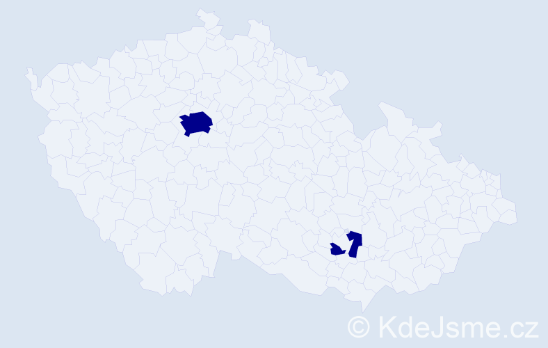 Příjmení: 'Krajinčáková', počet výskytů 2 v celé ČR