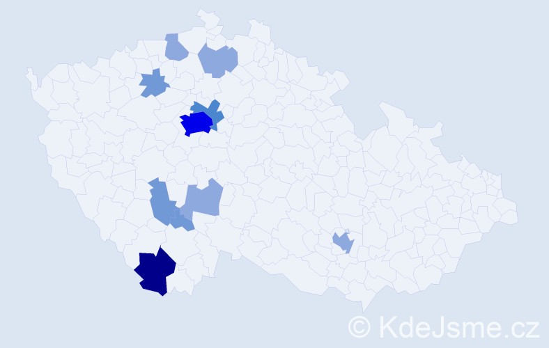Příjmení: 'Venuš', počet výskytů 24 v celé ČR