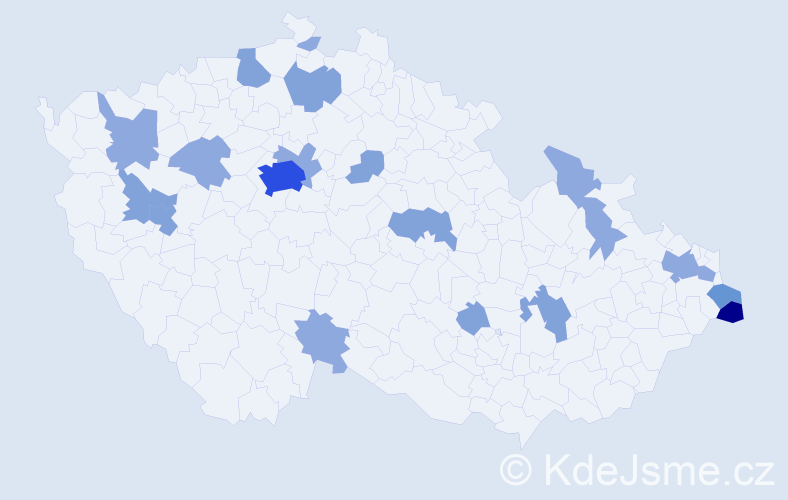 Příjmení: 'Kulik', počet výskytů 41 v celé ČR