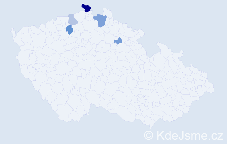 Příjmení: 'Lache', počet výskytů 16 v celé ČR
