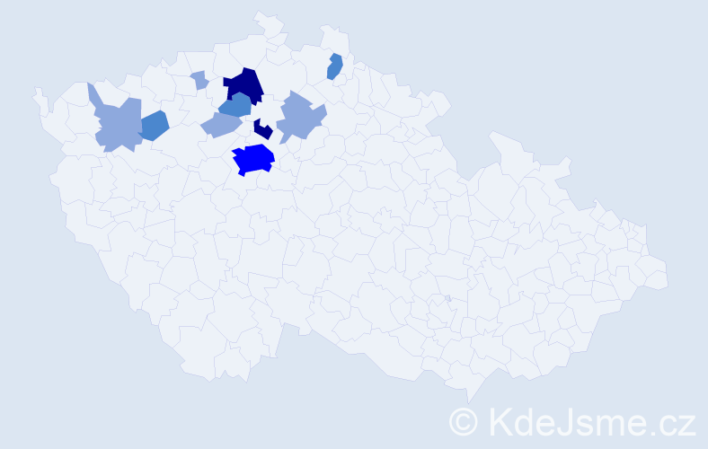 Příjmení: 'Hýř', počet výskytů 24 v celé ČR