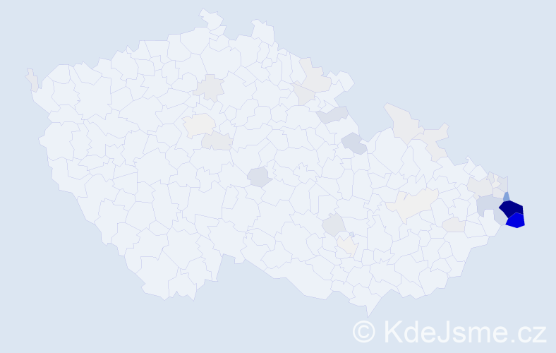 Příjmení: 'Rusz', počet výskytů 254 v celé ČR