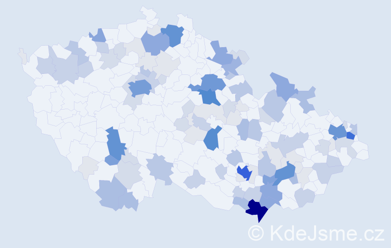 Příjmení: 'Danihel', počet výskytů 412 v celé ČR
