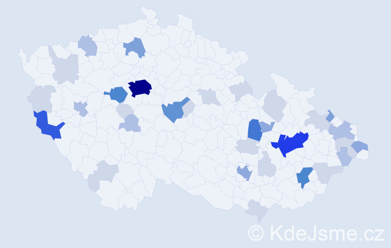 Příjmení: 'Šteffek', počet výskytů 109 v celé ČR