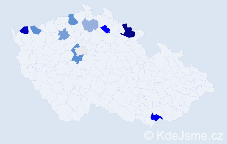 Příjmení: 'Prokopenková', počet výskytů 22 v celé ČR