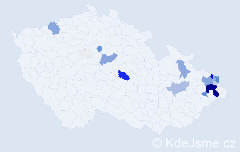 Příjmení: 'Šimoňák', počet výskytů 38 v celé ČR