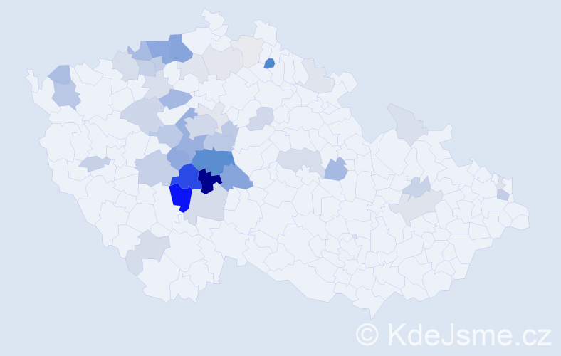 Příjmení: 'Pešata', počet výskytů 144 v celé ČR
