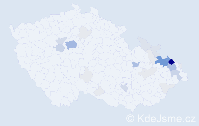 Příjmení: 'Miketová', počet výskytů 130 v celé ČR