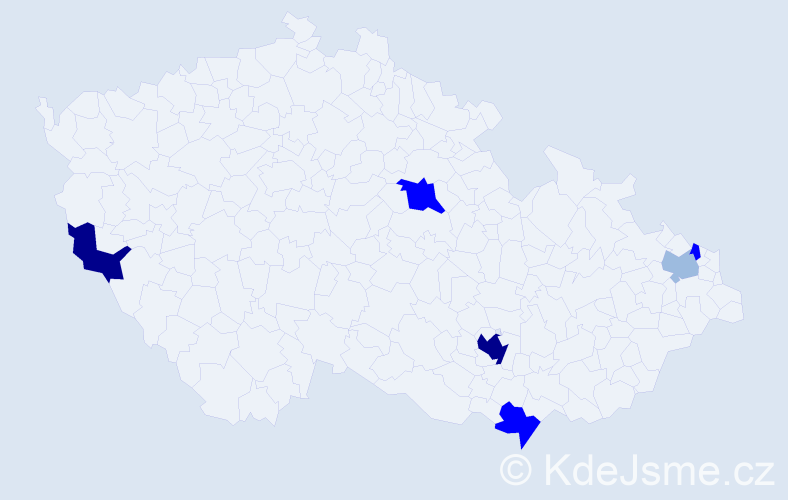 Příjmení: 'Majko', počet výskytů 18 v celé ČR