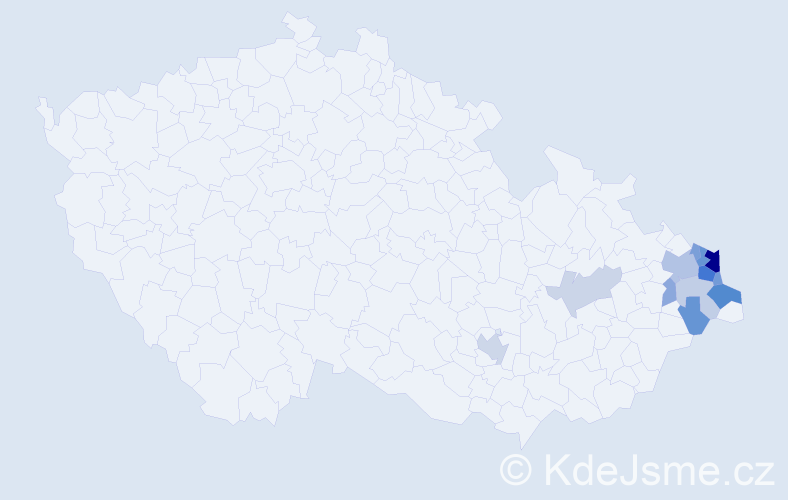 Příjmení: 'Mrajca', počet výskytů 29 v celé ČR
