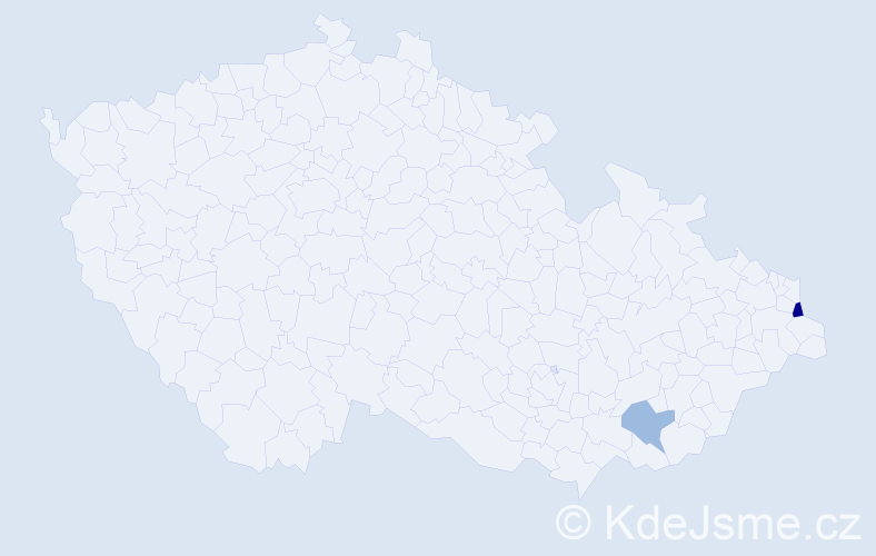 Příjmení: 'Patylová', počet výskytů 5 v celé ČR