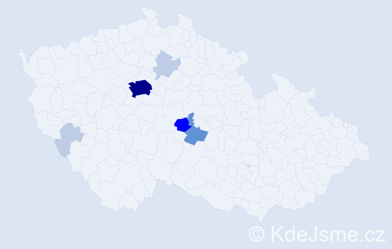 Příjmení: 'Kotanová', počet výskytů 24 v celé ČR