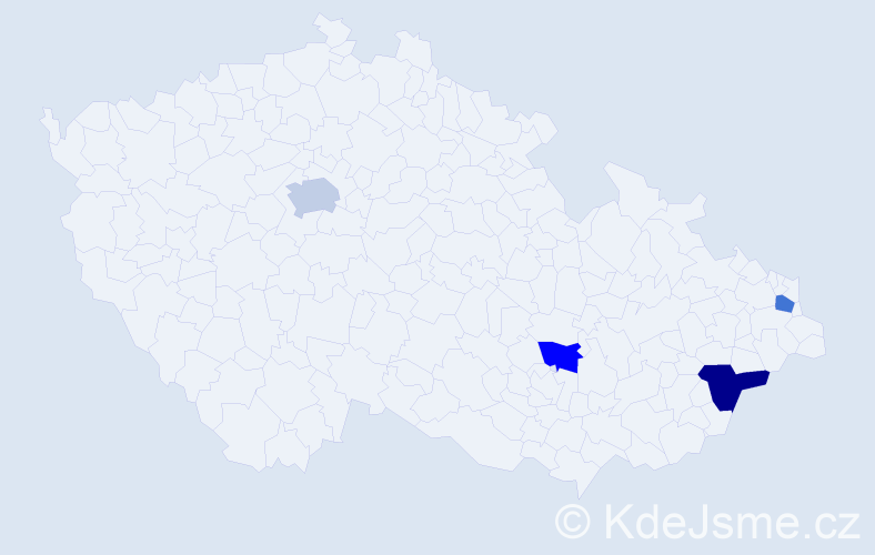 Příjmení: 'Likavčan', počet výskytů 10 v celé ČR