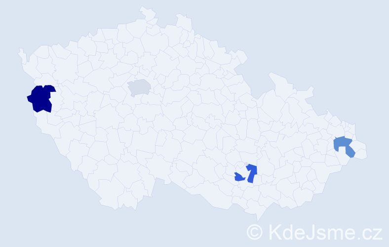 Příjmení: 'Kerr', počet výskytů 4 v celé ČR