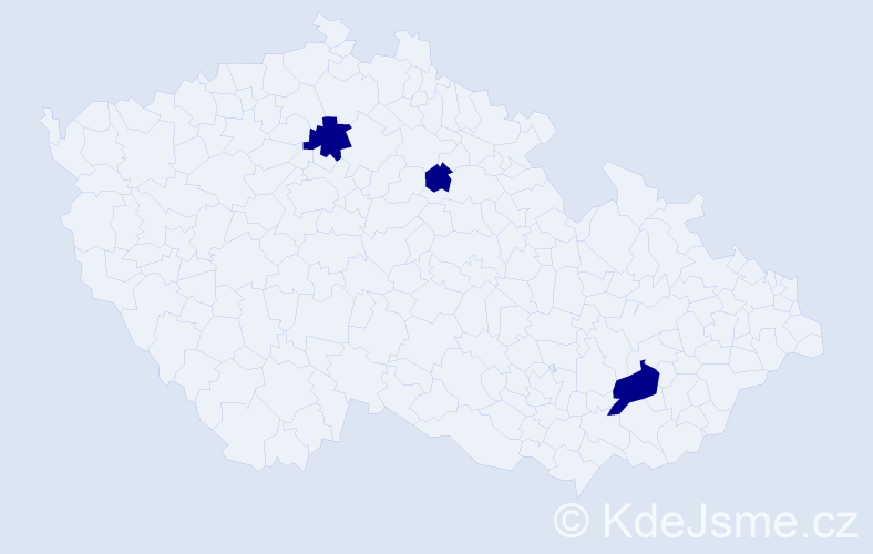 Příjmení: 'Vojtečková', počet výskytů 3 v celé ČR