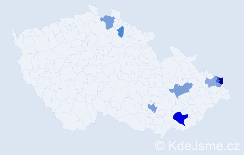 Příjmení: 'Zembol', počet výskytů 31 v celé ČR