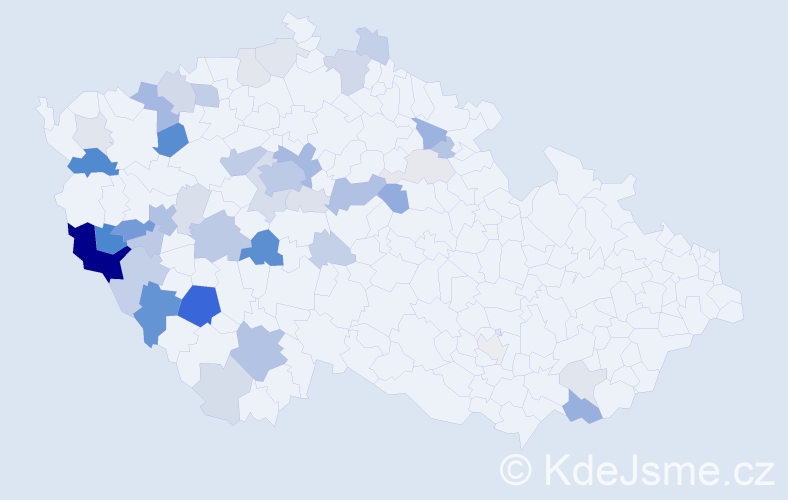 Příjmení: 'Paroubková', počet výskytů 145 v celé ČR