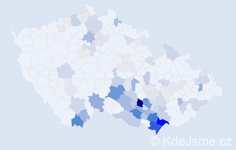 Příjmení: 'Krupicová', počet výskytů 293 v celé ČR