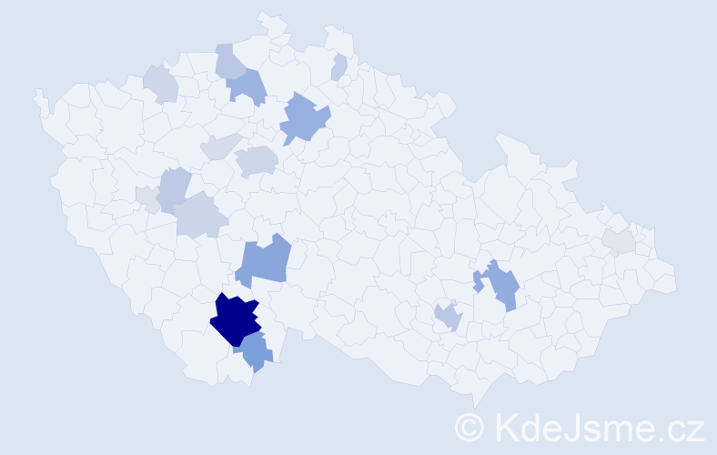 Příjmení: 'Seimlová', počet výskytů 56 v celé ČR