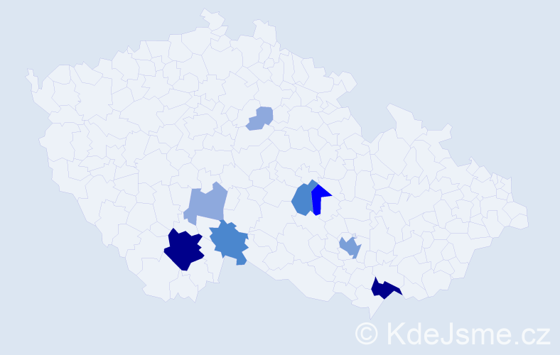 Příjmení: 'Ohrazdová', počet výskytů 29 v celé ČR