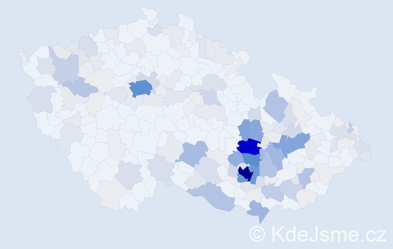 Příjmení: 'Chlupová', počet výskytů 753 v celé ČR
